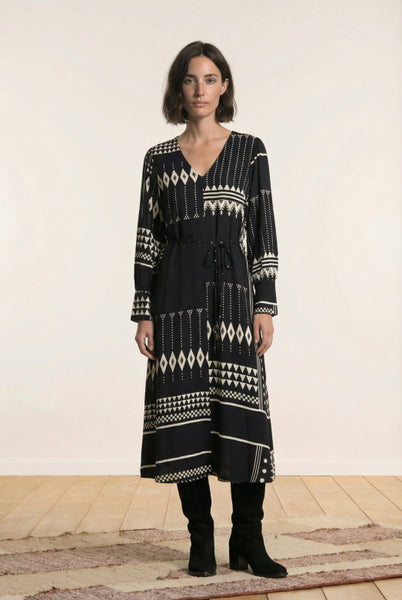 La Fee Maraboutee Genova Dress, Black/Vanilla