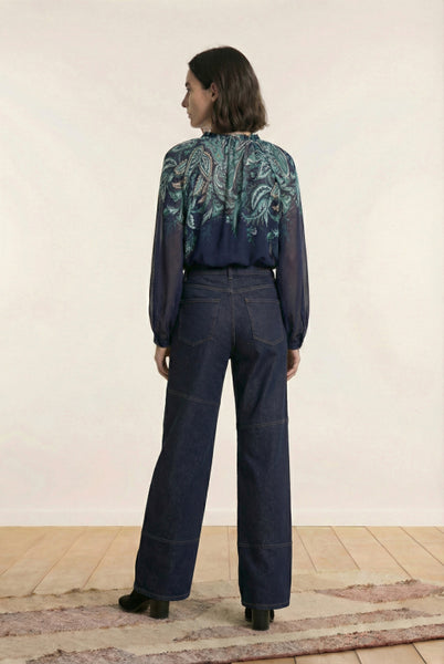 La Fee Maraboutee Green Blouse, Navy/Petrol