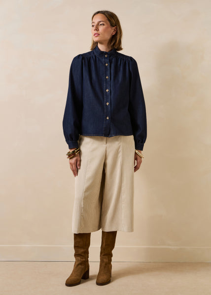 La Fee Maraboutee Gaya Denim Blouse, Blue