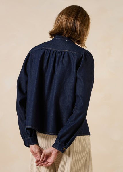 La Fee Maraboutee Gaya Denim Blouse, Blue
