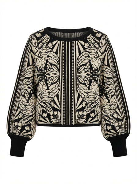 La Fee Maraboutee Gambie Knit, Black/Ecru
