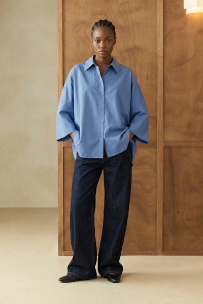 Humility Mirta Cotton Blouse, Sky Blue