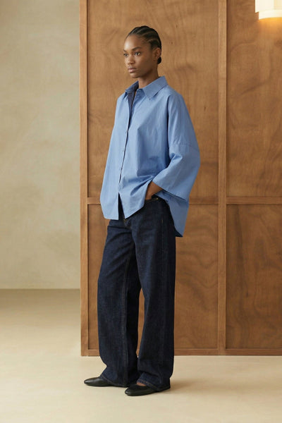 Humility Mirta Cotton Blouse, Sky Blue