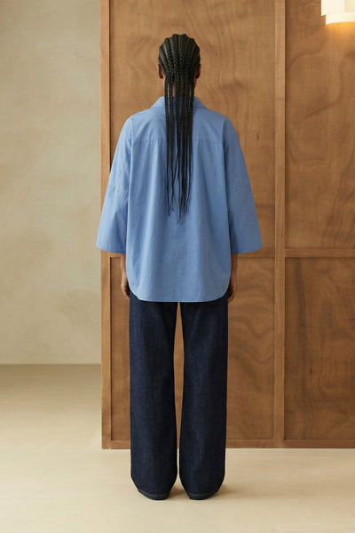 Humility Mirta Cotton Blouse, Sky Blue