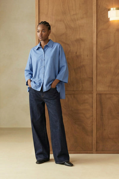 Humility Mirta Cotton Blouse, Sky Blue