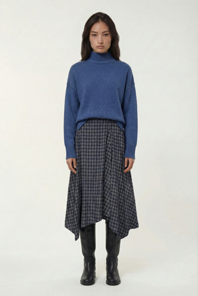 Humility Mazimo Skirt, Navy Check