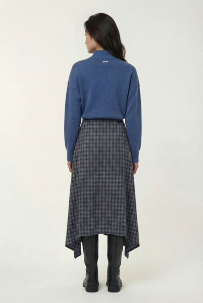Humility Mazimo Skirt, Navy Check