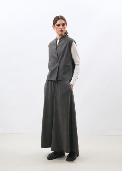Humility Laric Waistcoat, Anthracite Grey Pin stripe