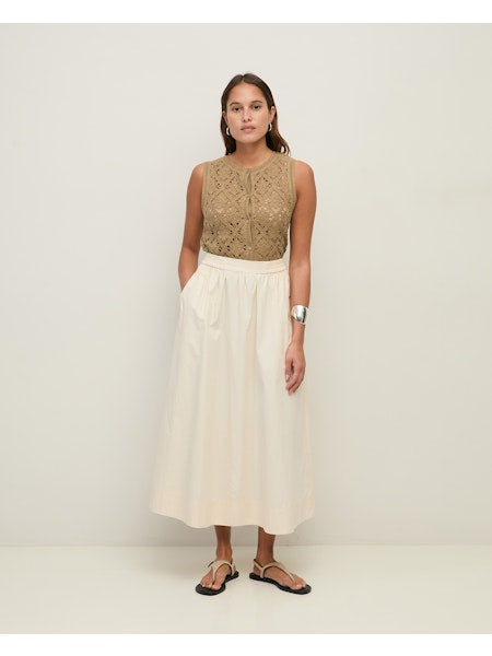 Yerse Maggie Cotton Skirt, Ecru