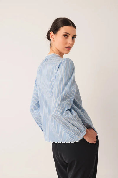 Indi and Cold Cotton Shirt, Blue Stripe