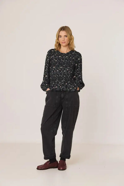 Indi and Cold Smock Blouse, Navy