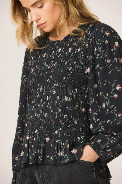 Indi and Cold Smock Blouse, Navy