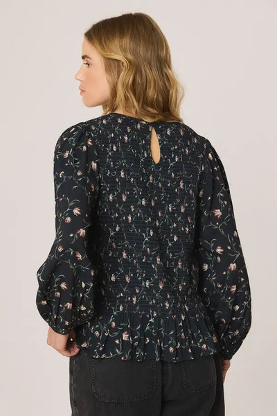Indi and Cold Smock Blouse, Navy