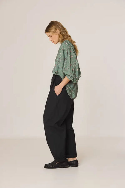Indi and Cold Floral Print Blouse, Sage Green