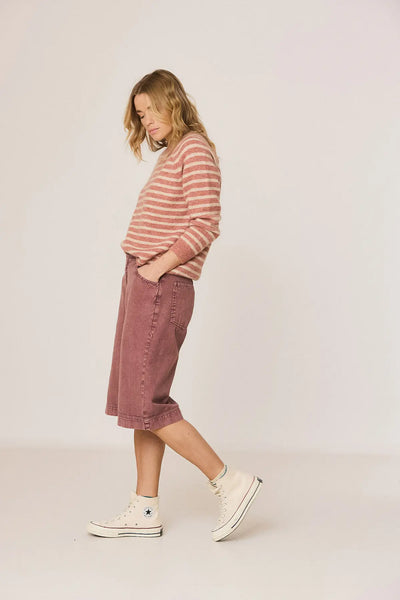 Indi and Cold Stripe Knit, Rosa