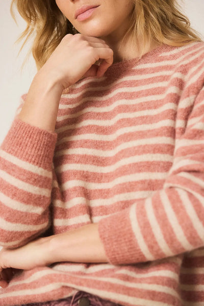 Indi and Cold Stripe Knit, Rosa
