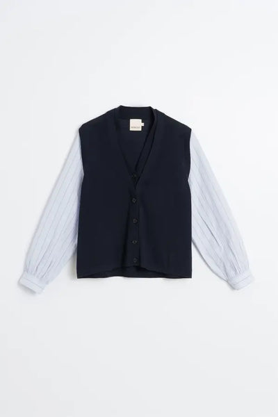Indi and Cold Waistcoat with Shirt Sleeves, Navy