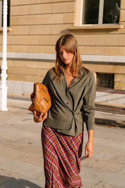 Indi and Cold Wool Cardie, Khaki