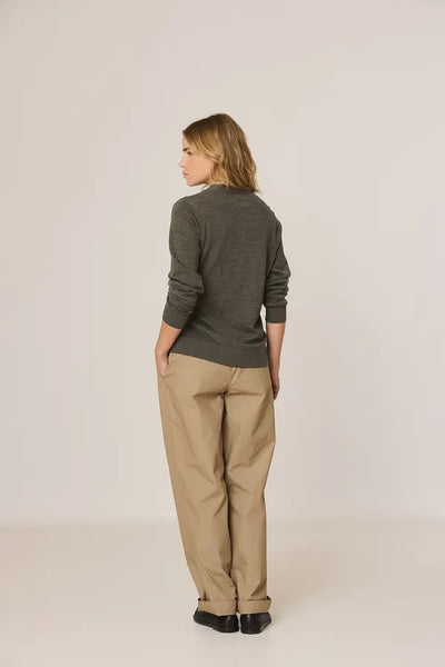 Indi and Cold Wool Cardie, Khaki