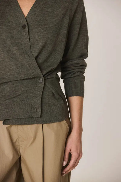 Indi and Cold Wool Cardie, Khaki