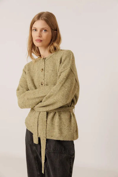 Indi and Cold Cardigan, Safari Green