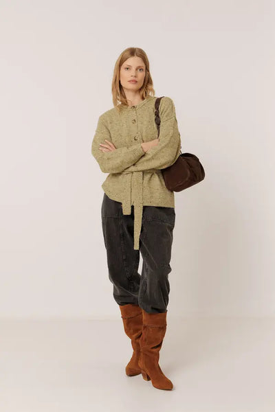 Indi and Cold Cardigan, Safari Green