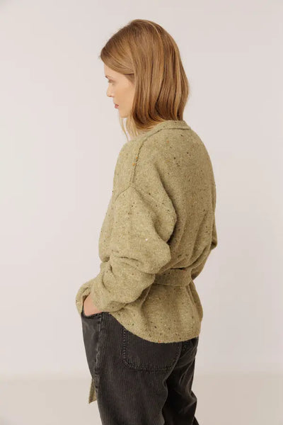 Indi and Cold Cardigan, Safari Green
