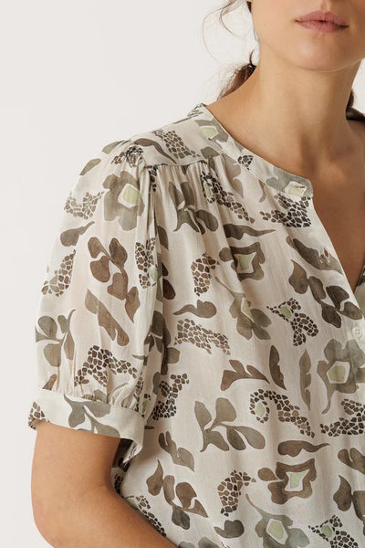 Indi and Cold Blouse, Khaki - Flax In Bloom