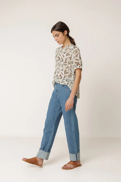 Indi and Cold Blouse, Khaki - Flax In Bloom