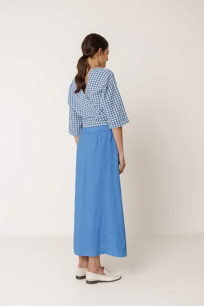 Indi and Cold Linen Skirt, Blue