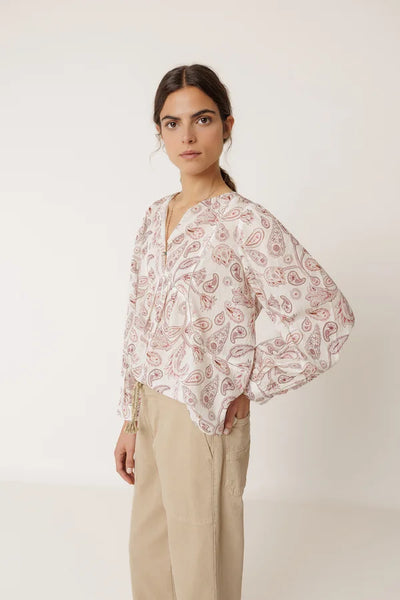 Indi and Cold Blouse, Lychee - Flax In Bloom