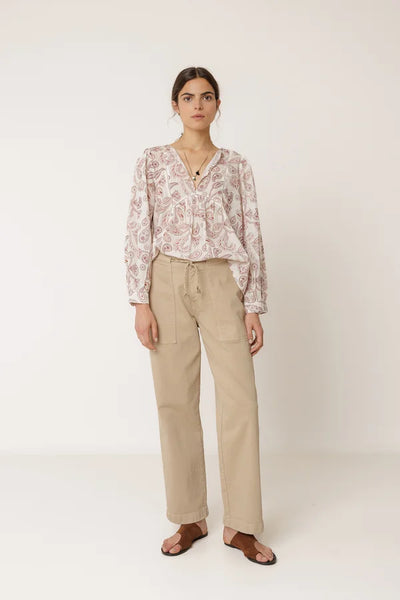 Indi and Cold Blouse, Lychee - Flax In Bloom