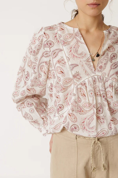 Indi and Cold Blouse, Lychee - Flax In Bloom