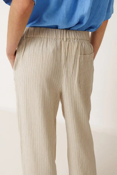 Indi and Cold Pleated Pinstripe Trouser, Ecru
