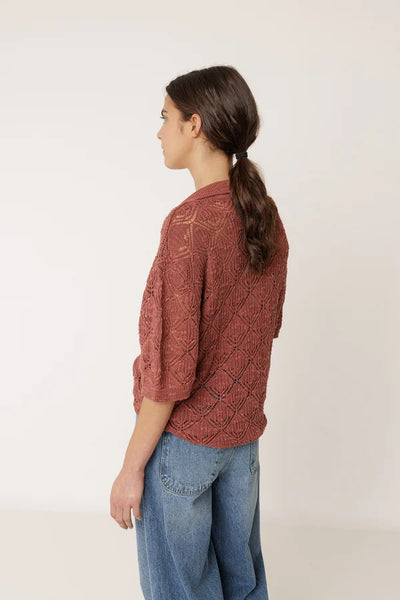 Indi and Cold Polo Knit, Lychee