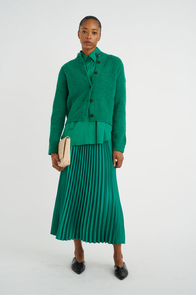 In Wear Zilky Plisse Skirt, Emerald Green