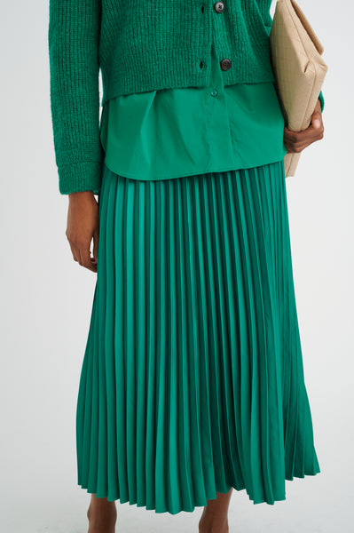 In Wear Zilky Plisse Skirt, Emerald Green