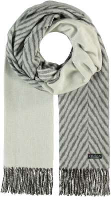 Fraas Scarf with herringbone pattern, Silver Grey