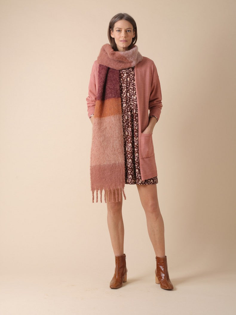 INDI AND COLD MULTICOLOUR MOHAIR AND MERINO WOOL SCARF