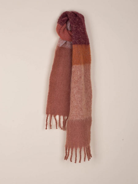 INDI AND COLD MULTICOLOUR MOHAIR AND MERINO WOOL SCARF