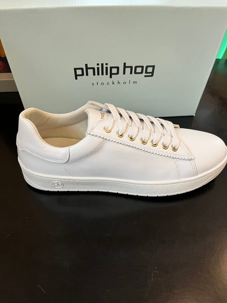 Philip Hog Trainers in White Leather