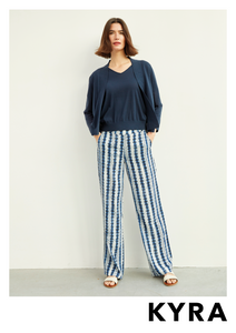 kyra Nyna Print trouser, Blue Iris