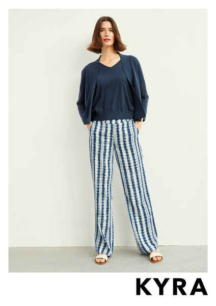 kyra Nyna Print trouser, Blue Iris